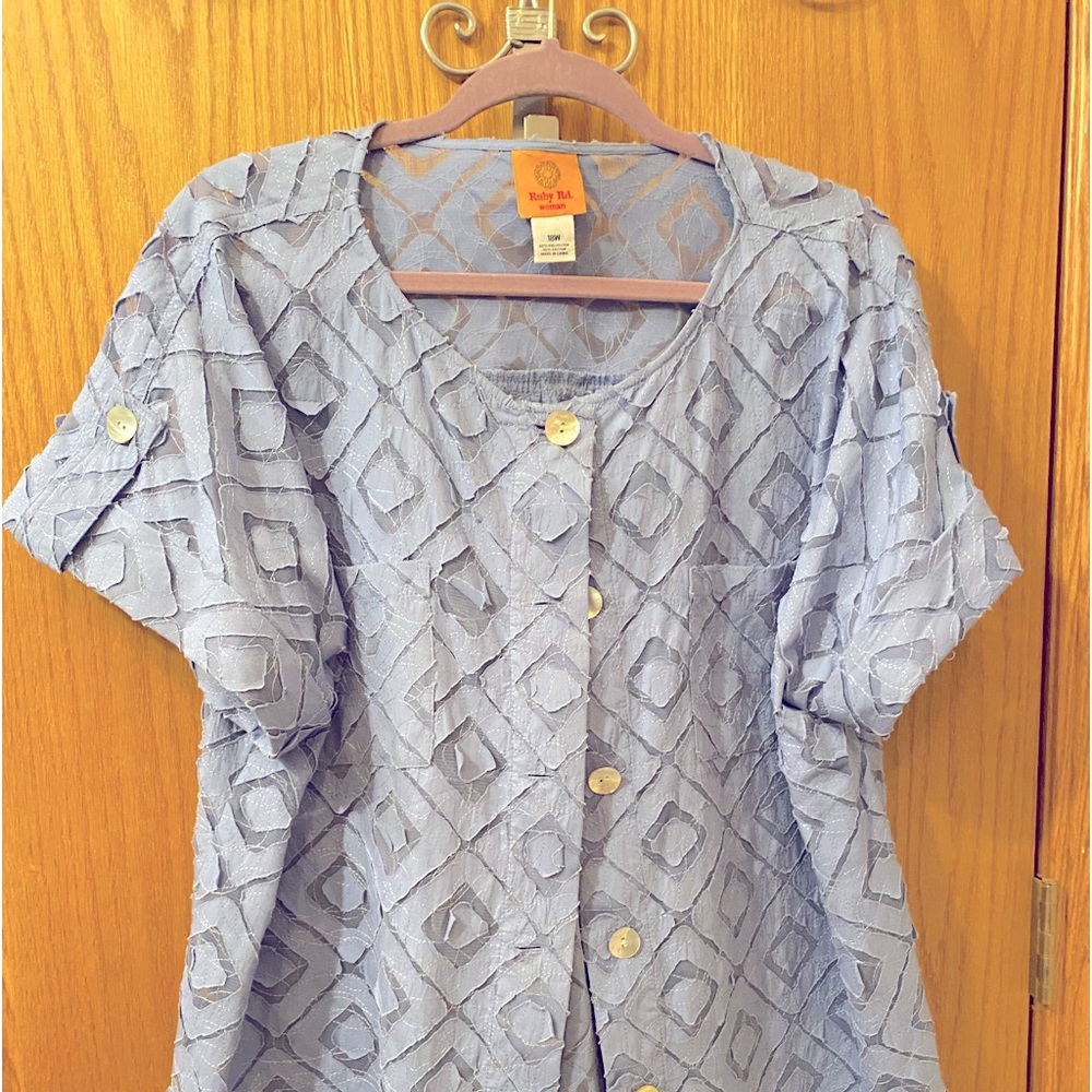 NWT Ruby Rd SZ 18 Short sleeved button up jacket